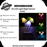 Multicolor Adjustable Mushroom  LED Night Light - Mushroom Design